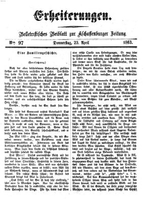 Erheiterungen (Aschaffenburger Zeitung) Donnerstag 23. April 1863