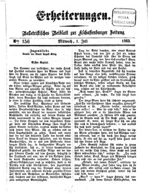 Erheiterungen (Aschaffenburger Zeitung) Mittwoch 1. Juli 1863
