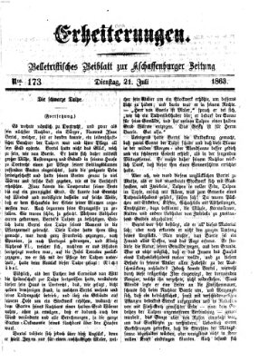 Erheiterungen (Aschaffenburger Zeitung) Dienstag 21. Juli 1863