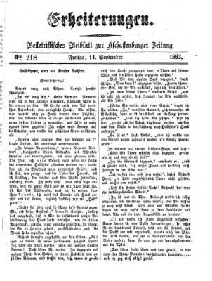Erheiterungen (Aschaffenburger Zeitung) Freitag 11. September 1863