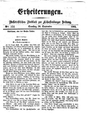 Erheiterungen (Aschaffenburger Zeitung) Samstag 26. September 1863