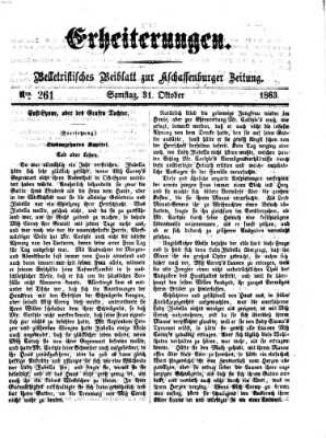 Erheiterungen (Aschaffenburger Zeitung) Samstag 31. Oktober 1863