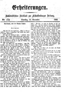 Erheiterungen (Aschaffenburger Zeitung) Samstag 14. November 1863