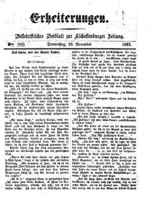 Erheiterungen (Aschaffenburger Zeitung) Donnerstag 26. November 1863
