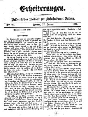 Erheiterungen (Aschaffenburger Zeitung) Freitag 27. Januar 1865