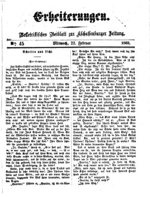 Erheiterungen (Aschaffenburger Zeitung) Mittwoch 22. Februar 1865