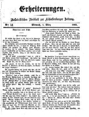 Erheiterungen (Aschaffenburger Zeitung) Mittwoch 1. März 1865