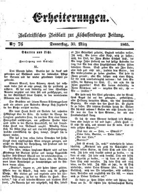 Erheiterungen (Aschaffenburger Zeitung) Donnerstag 30. März 1865