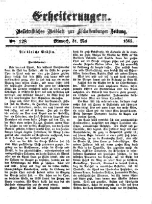 Erheiterungen (Aschaffenburger Zeitung) Mittwoch 31. Mai 1865