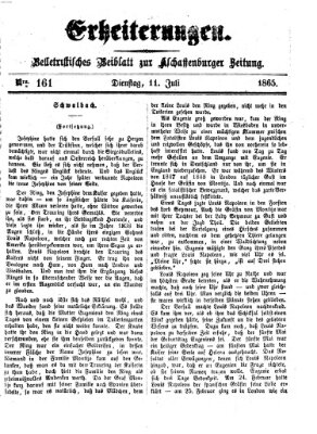 Erheiterungen (Aschaffenburger Zeitung) Dienstag 11. Juli 1865