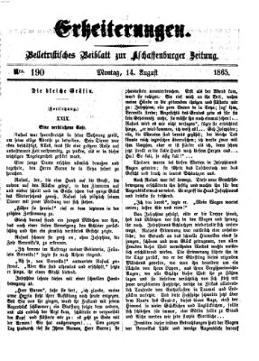 Erheiterungen (Aschaffenburger Zeitung) Montag 14. August 1865