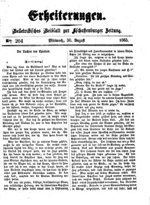 Erheiterungen (Aschaffenburger Zeitung) Mittwoch 30. August 1865