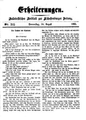 Erheiterungen (Aschaffenburger Zeitung) Donnerstag 31. August 1865