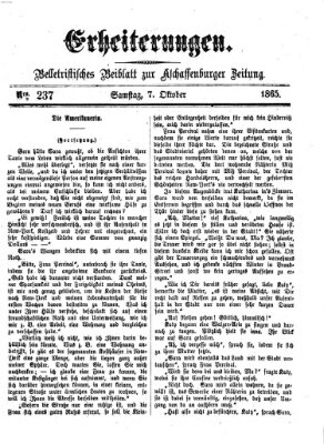 Erheiterungen (Aschaffenburger Zeitung) Samstag 7. Oktober 1865