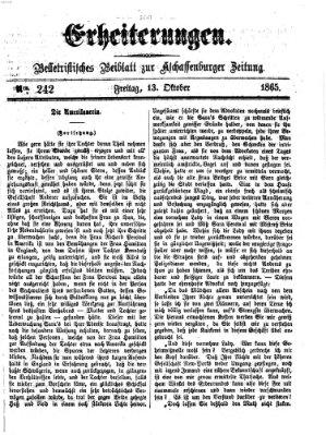 Erheiterungen (Aschaffenburger Zeitung) Freitag 13. Oktober 1865