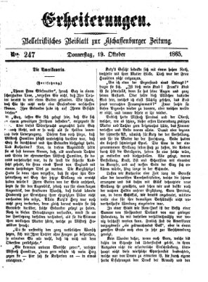 Erheiterungen (Aschaffenburger Zeitung) Donnerstag 19. Oktober 1865