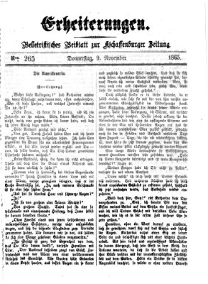 Erheiterungen (Aschaffenburger Zeitung) Donnerstag 9. November 1865