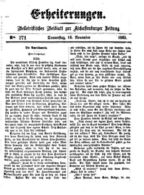 Erheiterungen (Aschaffenburger Zeitung) Donnerstag 16. November 1865