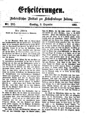 Erheiterungen (Aschaffenburger Zeitung) Samstag 2. Dezember 1865