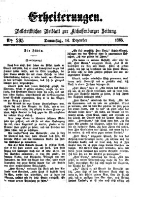 Erheiterungen (Aschaffenburger Zeitung) Donnerstag 14. Dezember 1865