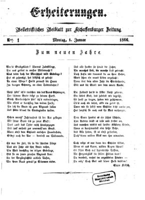 Erheiterungen (Aschaffenburger Zeitung) Montag 1. Januar 1866