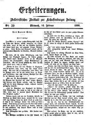 Erheiterungen (Aschaffenburger Zeitung) Mittwoch 14. Februar 1866