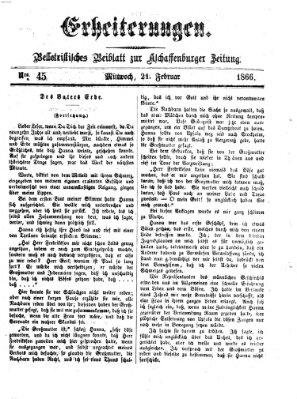 Erheiterungen (Aschaffenburger Zeitung) Mittwoch 21. Februar 1866