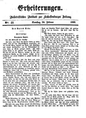 Erheiterungen (Aschaffenburger Zeitung) Samstag 24. Februar 1866