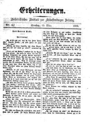 Erheiterungen (Aschaffenburger Zeitung) Dienstag 13. März 1866