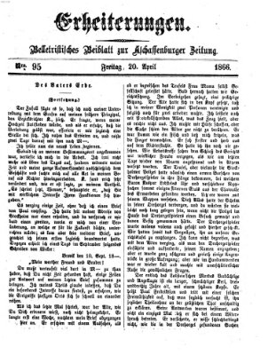 Erheiterungen (Aschaffenburger Zeitung) Freitag 20. April 1866