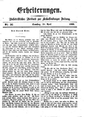Erheiterungen (Aschaffenburger Zeitung) Samstag 21. April 1866