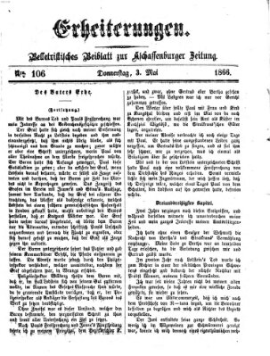 Erheiterungen (Aschaffenburger Zeitung) Donnerstag 3. Mai 1866