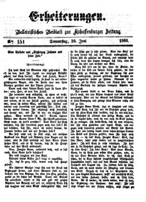 Erheiterungen (Aschaffenburger Zeitung) Donnerstag 28. Juni 1866
