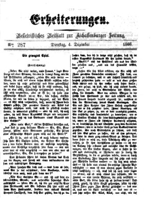 Erheiterungen (Aschaffenburger Zeitung) Dienstag 4. Dezember 1866
