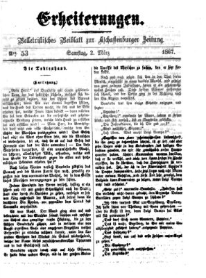 Erheiterungen (Aschaffenburger Zeitung) Samstag 2. März 1867