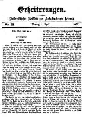 Erheiterungen (Aschaffenburger Zeitung) Montag 1. April 1867