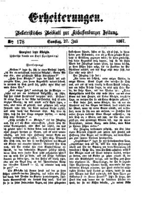 Erheiterungen (Aschaffenburger Zeitung) Samstag 27. Juli 1867