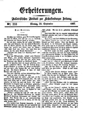 Erheiterungen (Aschaffenburger Zeitung) Montag 30. September 1867
