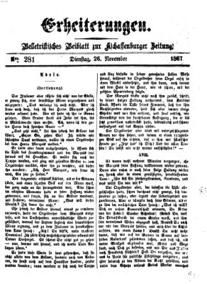 Erheiterungen (Aschaffenburger Zeitung) Dienstag 26. November 1867