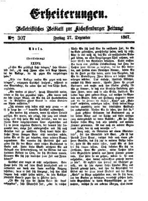 Erheiterungen (Aschaffenburger Zeitung) Freitag 27. Dezember 1867