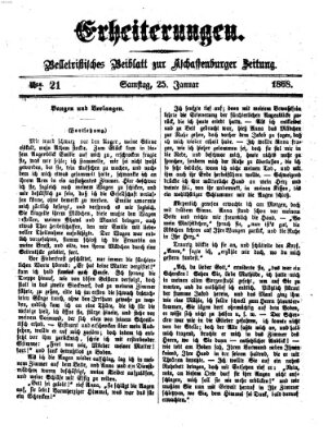 Erheiterungen (Aschaffenburger Zeitung) Samstag 25. Januar 1868