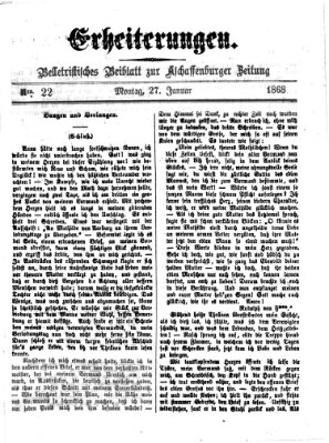 Erheiterungen (Aschaffenburger Zeitung) Montag 27. Januar 1868