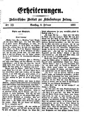 Erheiterungen (Aschaffenburger Zeitung) Samstag 8. Februar 1868
