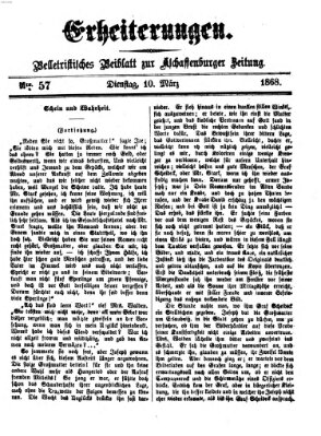 Erheiterungen (Aschaffenburger Zeitung) Dienstag 10. März 1868