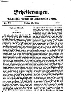Erheiterungen (Aschaffenburger Zeitung) Freitag 27. März 1868