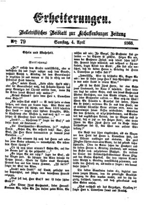 Erheiterungen (Aschaffenburger Zeitung) Samstag 4. April 1868