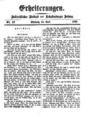 Erheiterungen (Aschaffenburger Zeitung) Mittwoch 15. April 1868