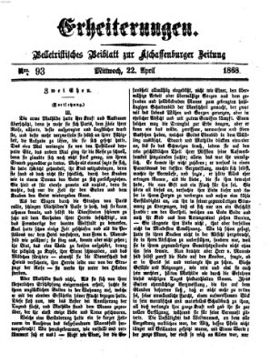 Erheiterungen (Aschaffenburger Zeitung) Mittwoch 22. April 1868