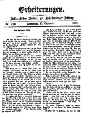 Erheiterungen (Aschaffenburger Zeitung) Donnerstag 10. September 1868