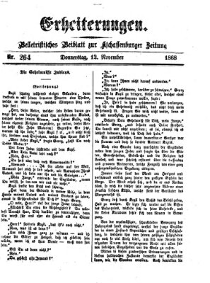 Erheiterungen (Aschaffenburger Zeitung) Donnerstag 12. November 1868